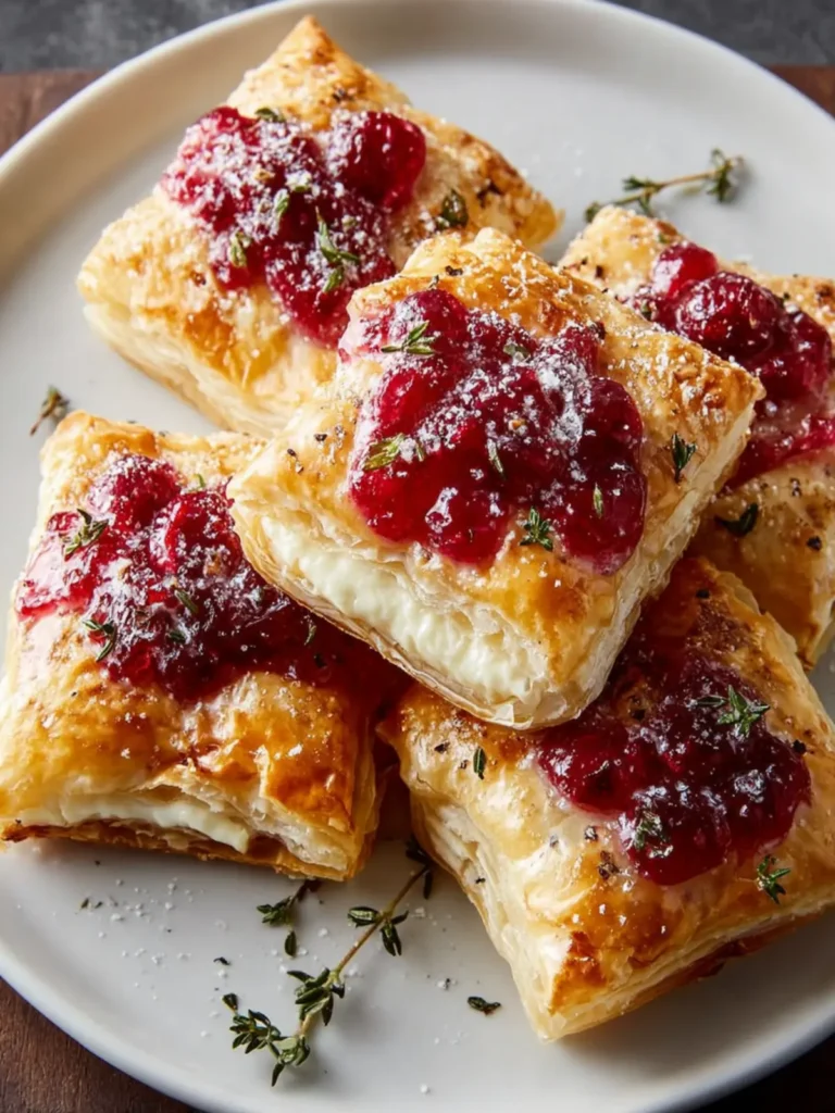 Easy Thanksgiving Cranberry Brie Filo Crackers Recipe First Image