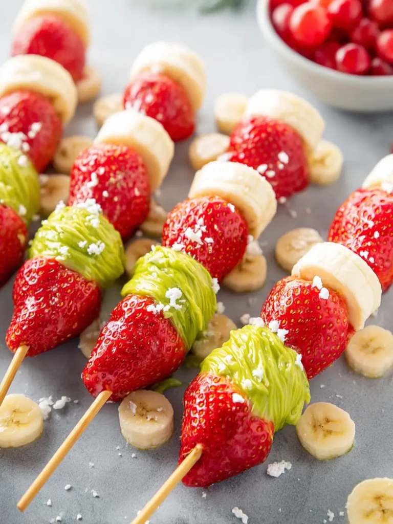 Grinch Holiday Fruit Kabobs First Image