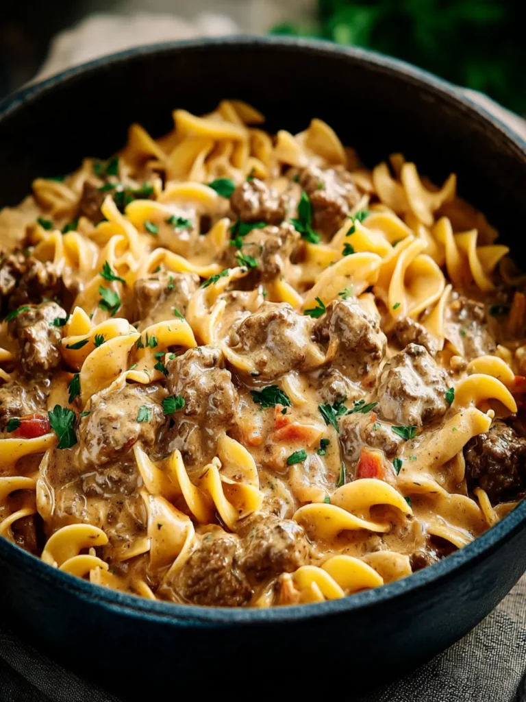 Creamy One-Pot Hamburger Stroganoff in 30 Minutes! First Image