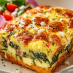 Overnight Breakfast Strata with Spinach and Cheese First Image