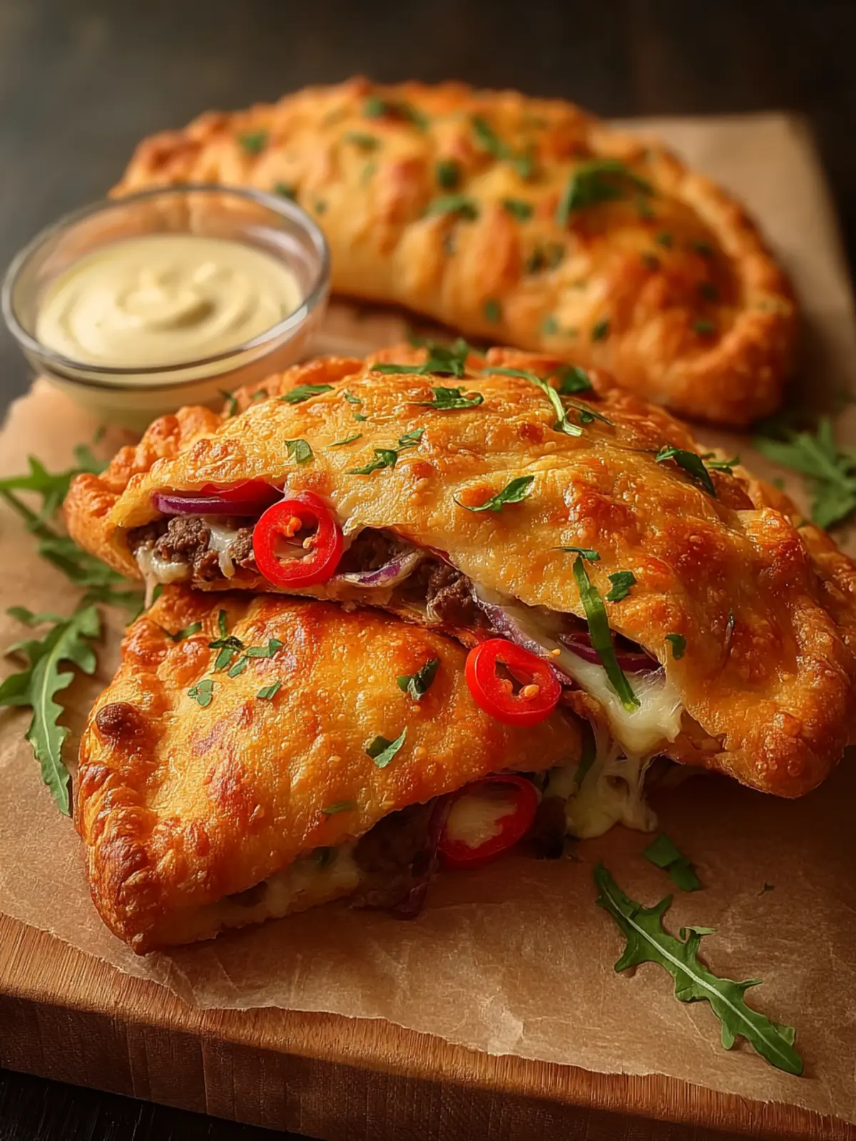 PIZZA CALZONE WITH BEEF First Image