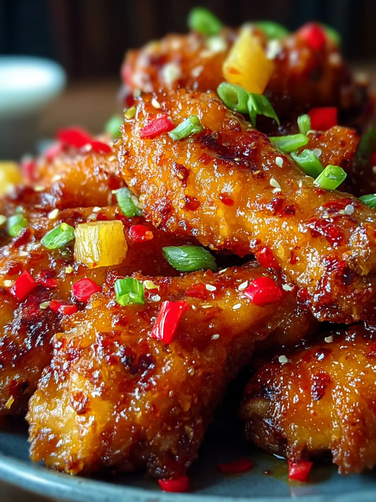 Sweet & Spicy Pineapple Cowboy Candy Chicken Wings First Image