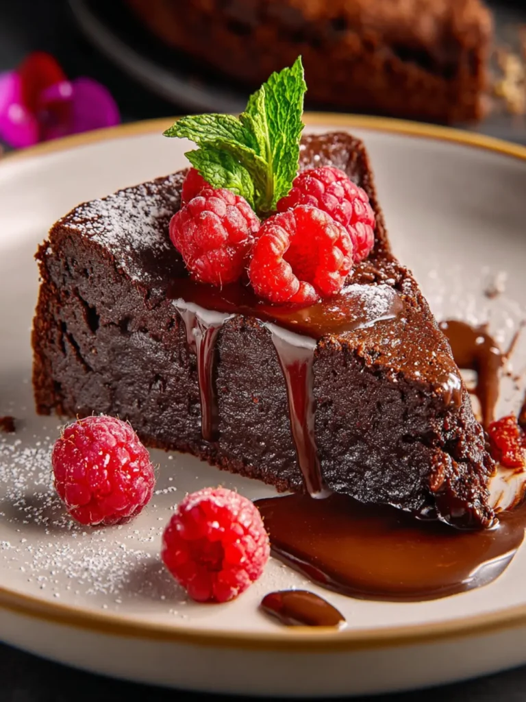 Decadent Fudgy Flourless Chocolate Cake Recipe First Image