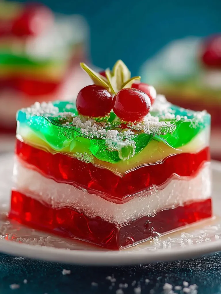 Easy Layered Christmas Jello First Image