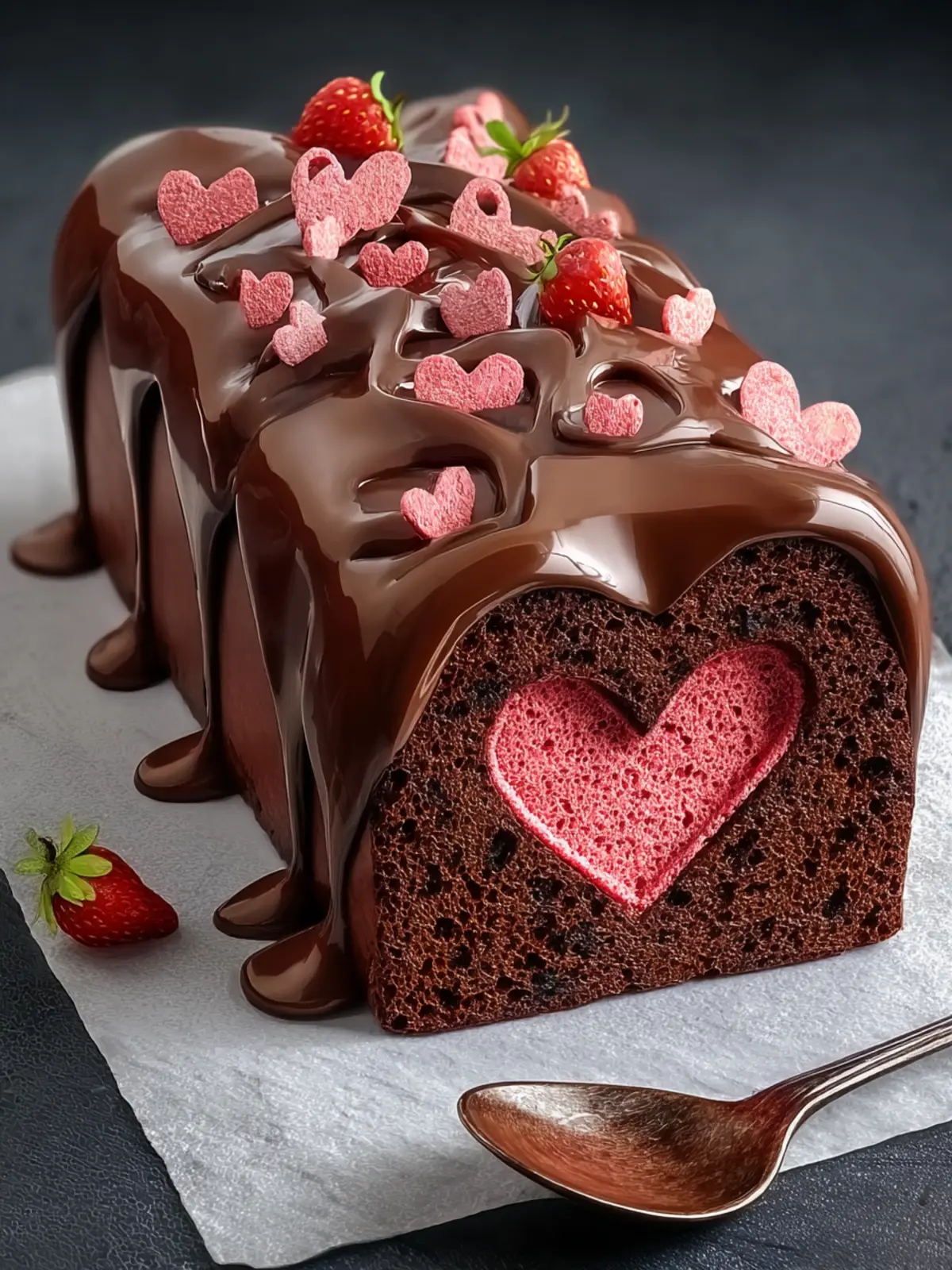 Hidden Heart Chocolate Loaf Cake First Image