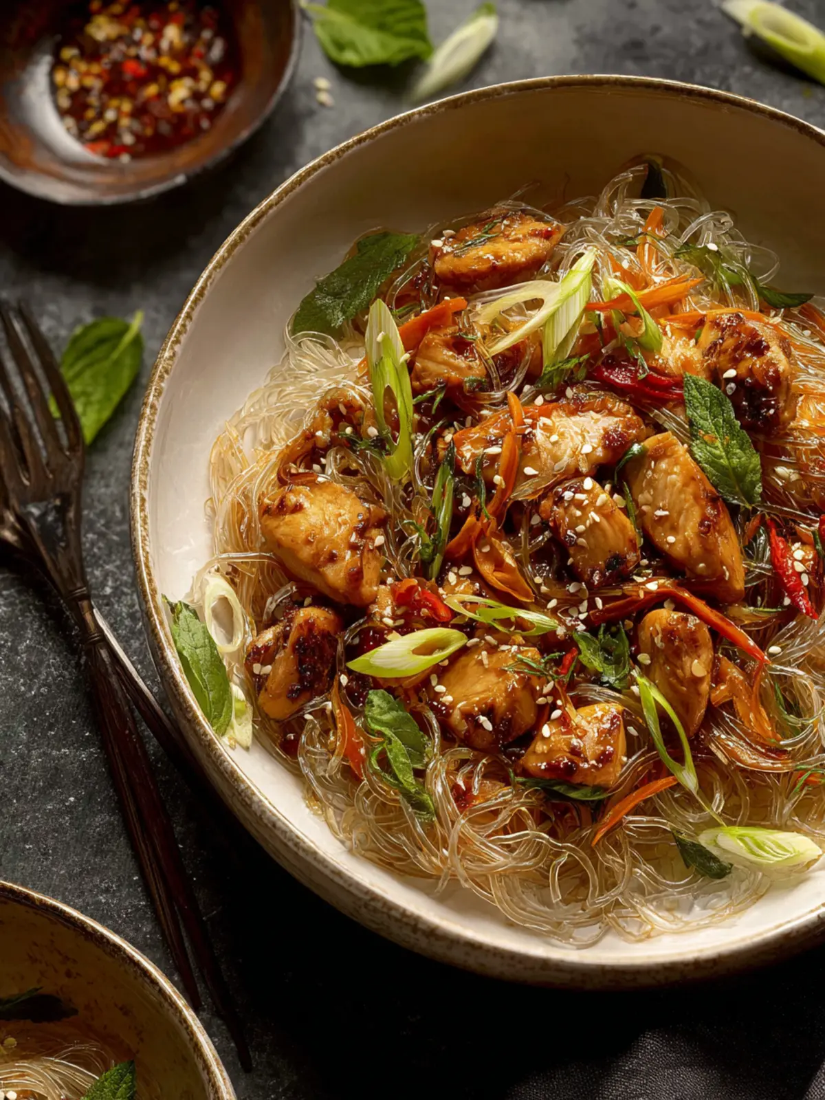 Honey Garlic Chicken with Glass Noodles First Image