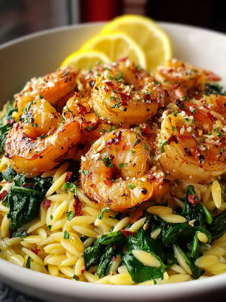 Lemon Garlic Shrimp with Spinach Orzo – Quick & Delicious! First Image