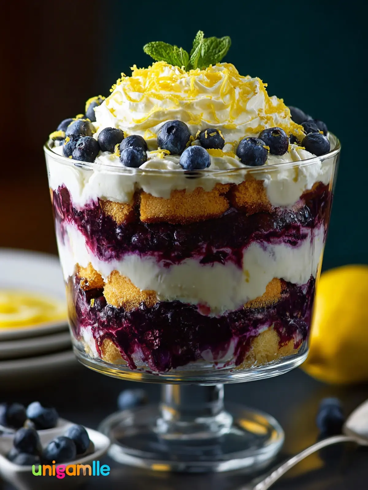 Easy Lemon Blueberry Cheesecake Trifle First Image