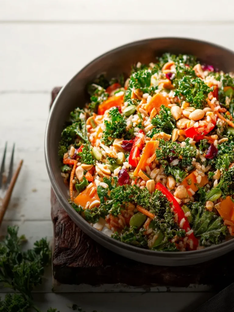Kale Peanut Brown Rice Salad First Image