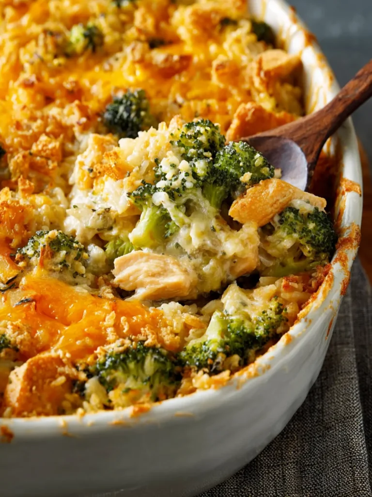 No Fuss Chicken Broccoli Rice Casserole First Image