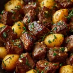 One-Pan Garlic Butter Beef Bites and Potatoes First Image