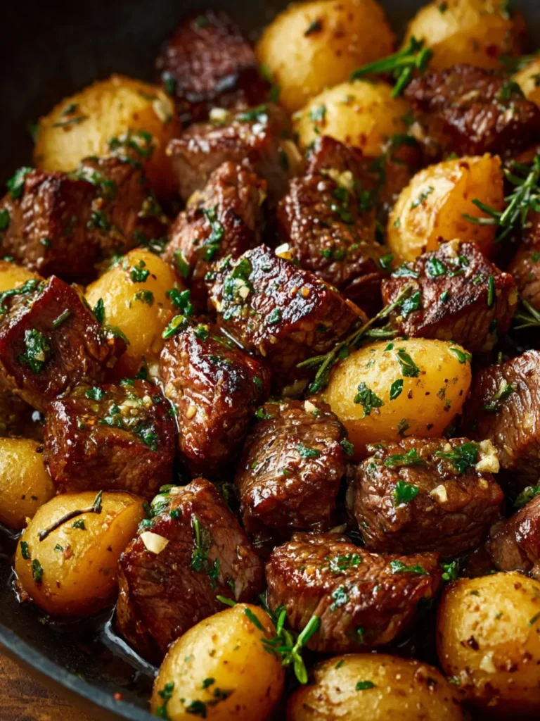 One-Pan Garlic Butter Beef Bites and Potatoes First Image