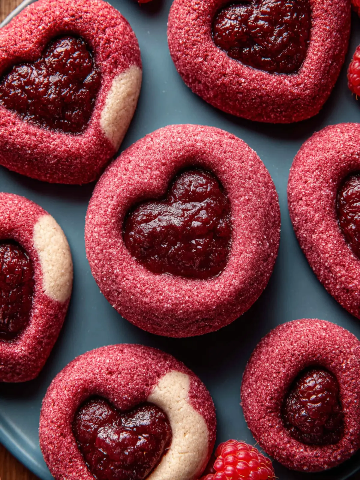 Raspberry Heart Thumbprint Cookies First Image