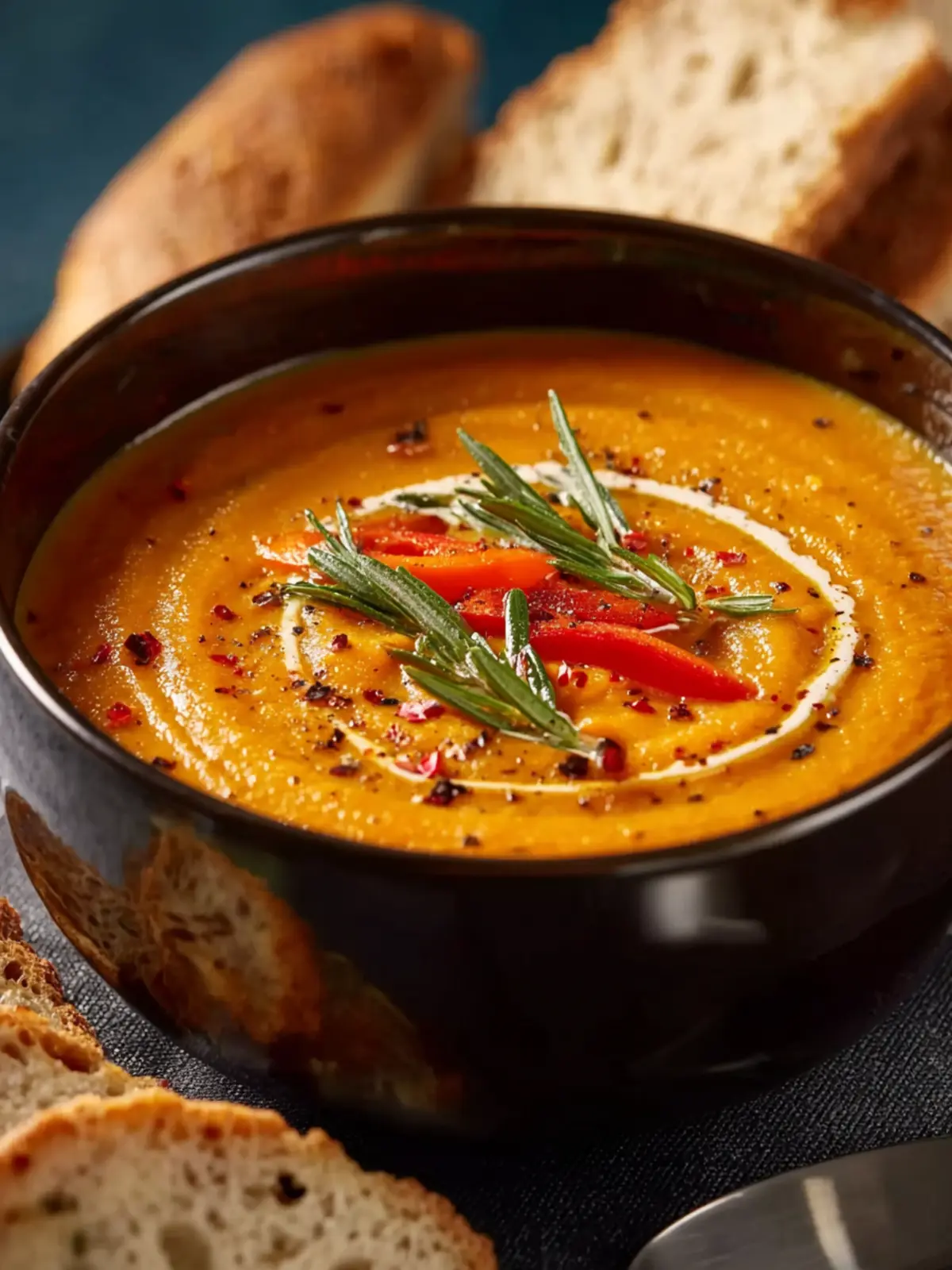 Smooth and Creamy Roasted Vegetable Soup First Image