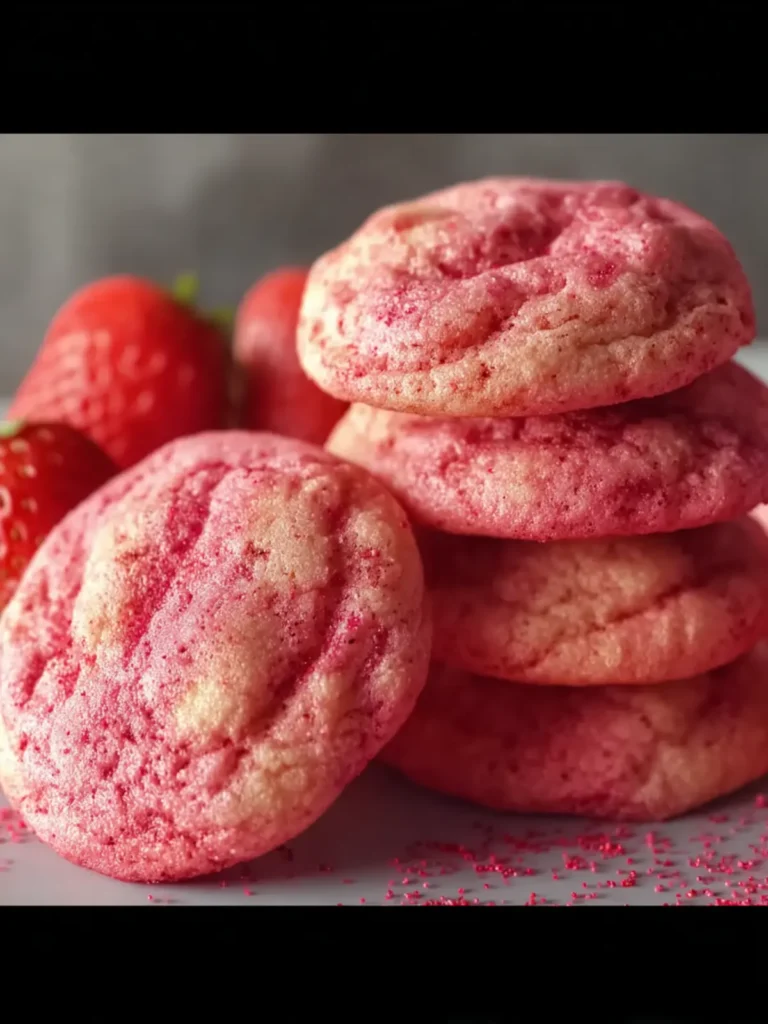 Strawberry Cake Mix Cookies First Image