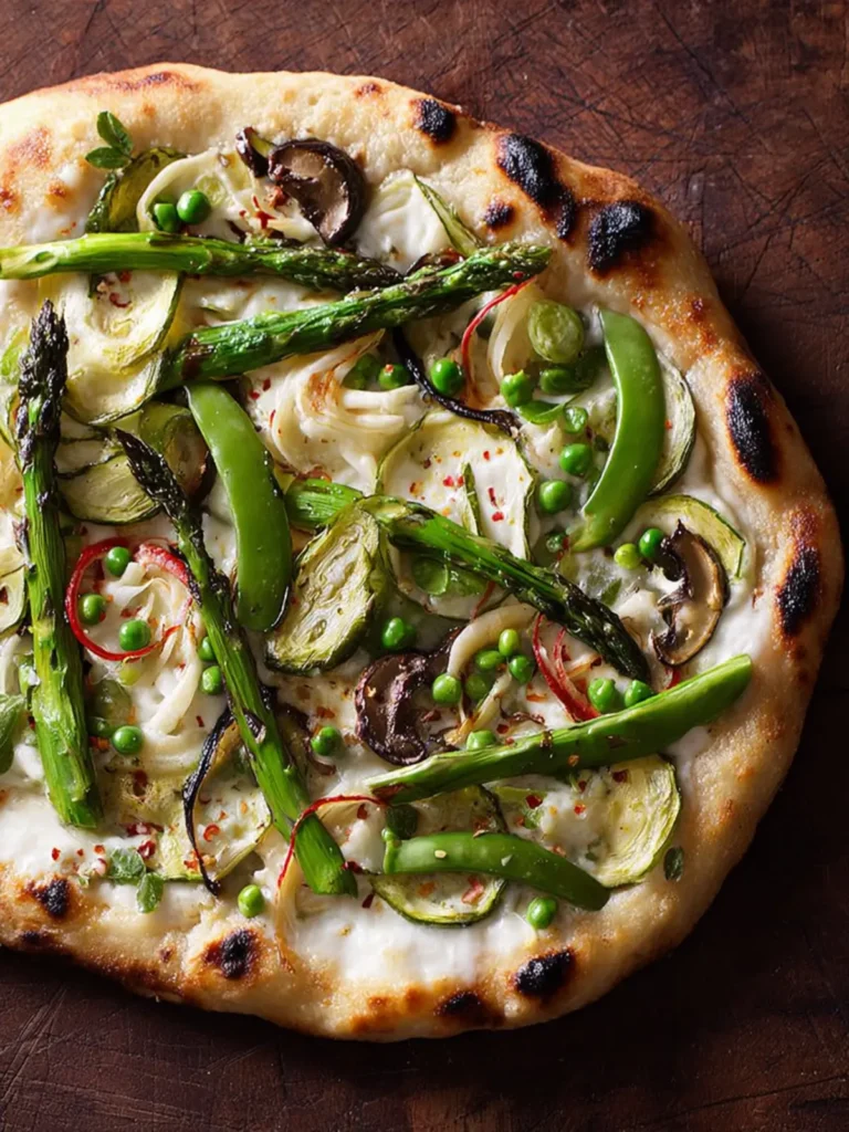Grilled Green Spring Veggie Pizza First Image