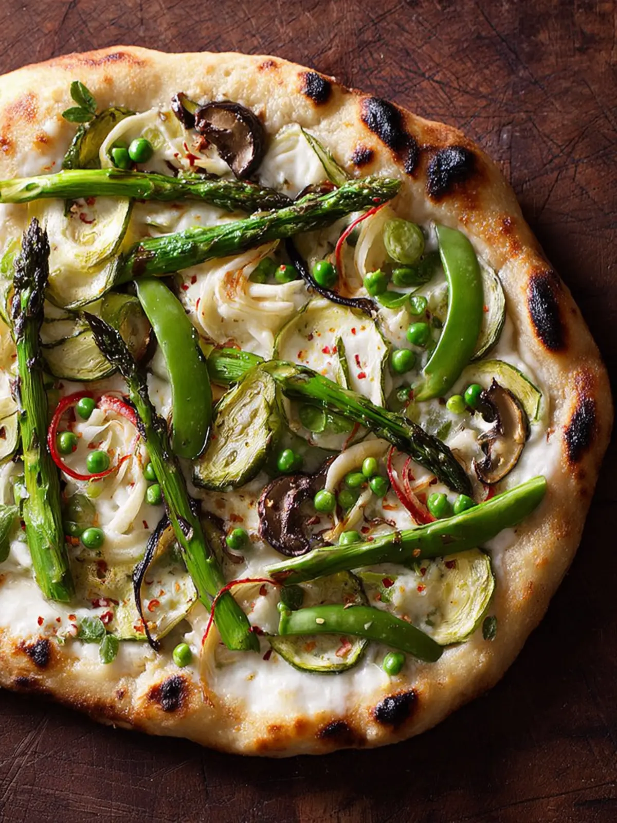 Grilled Green Spring Veggie Pizza First Image
