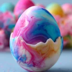 Shaving Cream Dyed Easter Eggs First Image