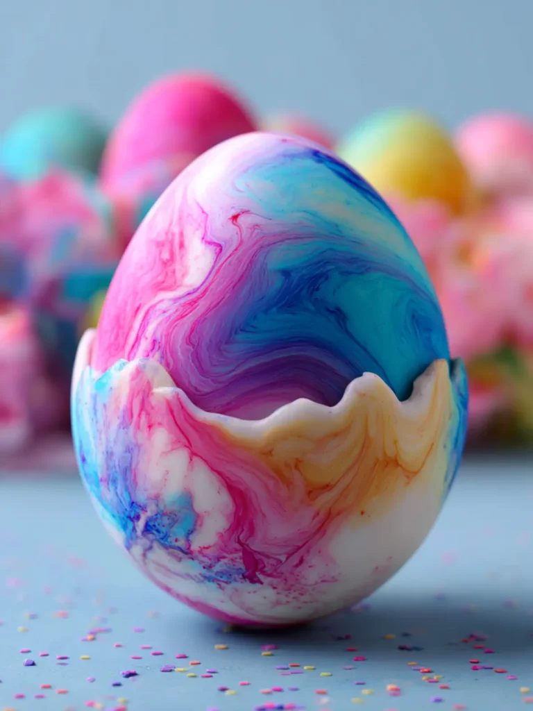 Shaving Cream Dyed Easter Eggs First Image