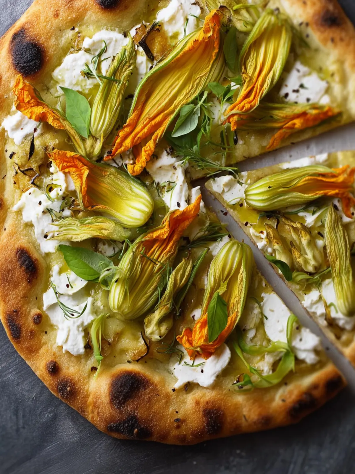 Squash Blossom & Ricotta Pizza First Image