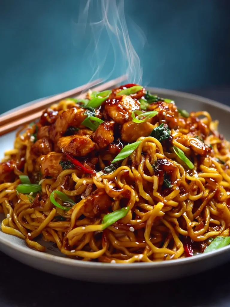 Sticky Garlic Chicken Noodles Recipe – Quick & Delicious Meal First Image