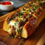 Cheesesteak Stuffed Garlic Bread Loaf First Image